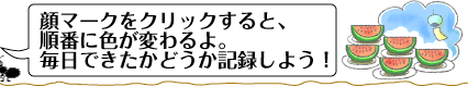 顔マークをクリックしてチェックして下さい。